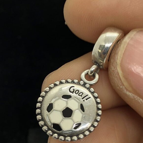 ✨🔥Pandora Soccer Dangle Charm Goal! Charm S925 Sterling Silver - Picture 1 of 7